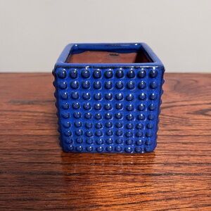 Blue Textured Ceramic Planter